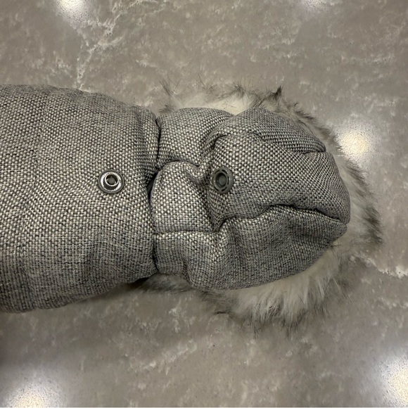 Gray Quilted Dog Winter Coat with Faux Fur Hood Size XS - Picture 5 of 11